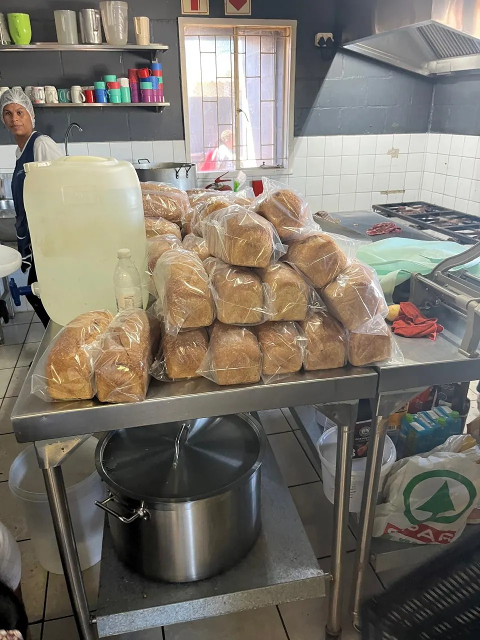 Community members in Darling with bread