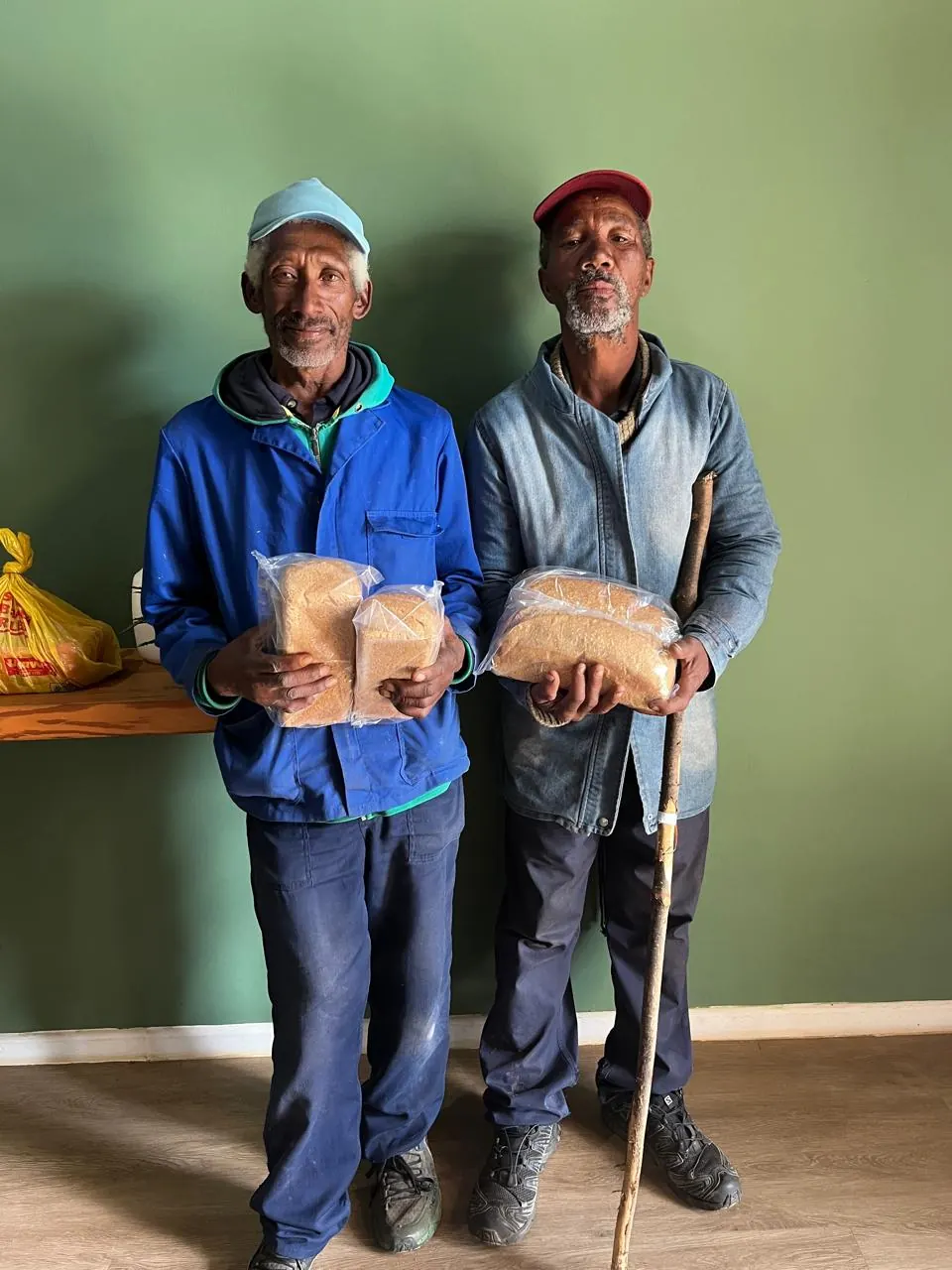 Community members in Darling with bread