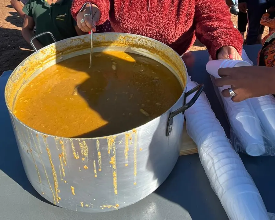 Community members in Darling with bread